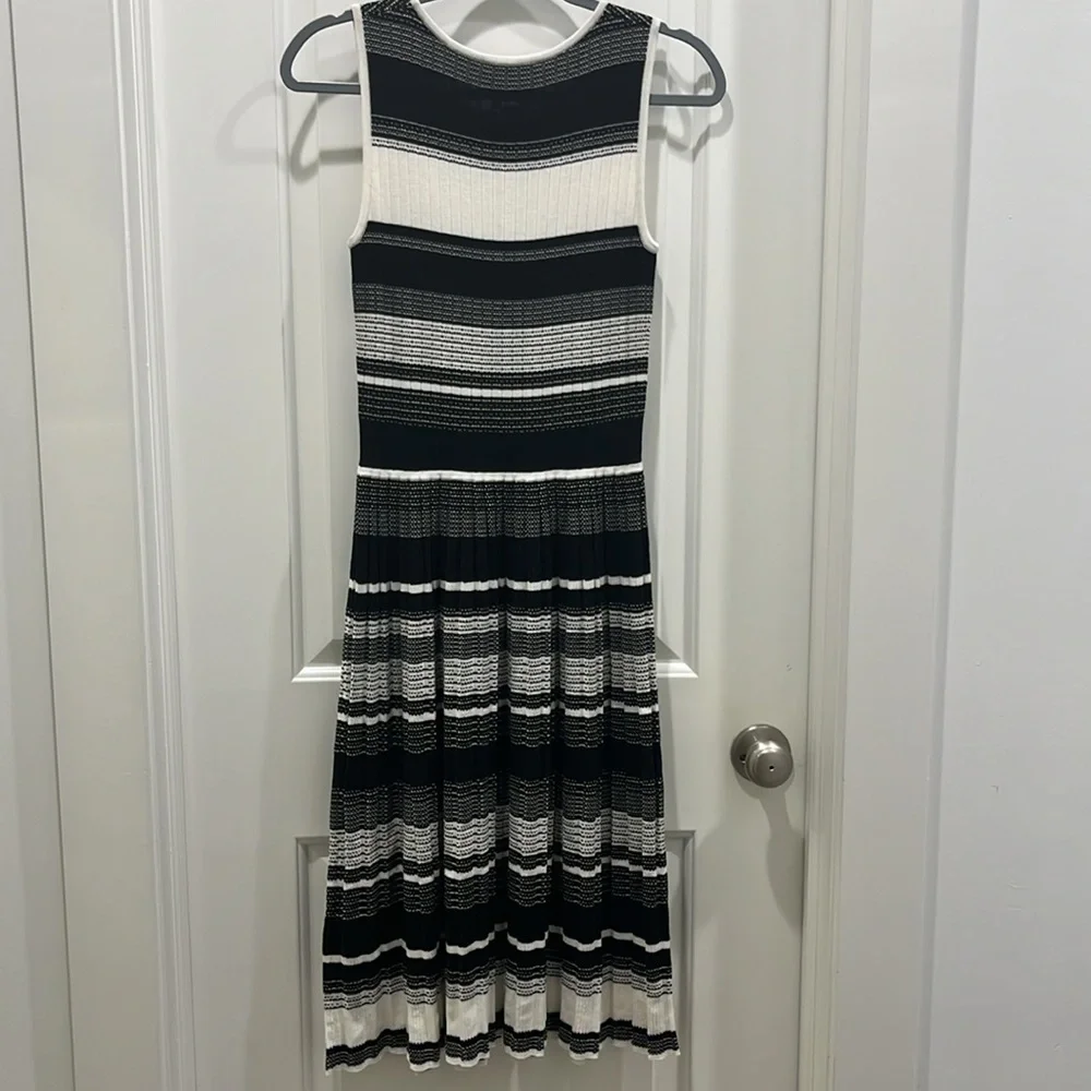 Kate Spade Striped Sleeveless Sweater Dress Black & White Sz S